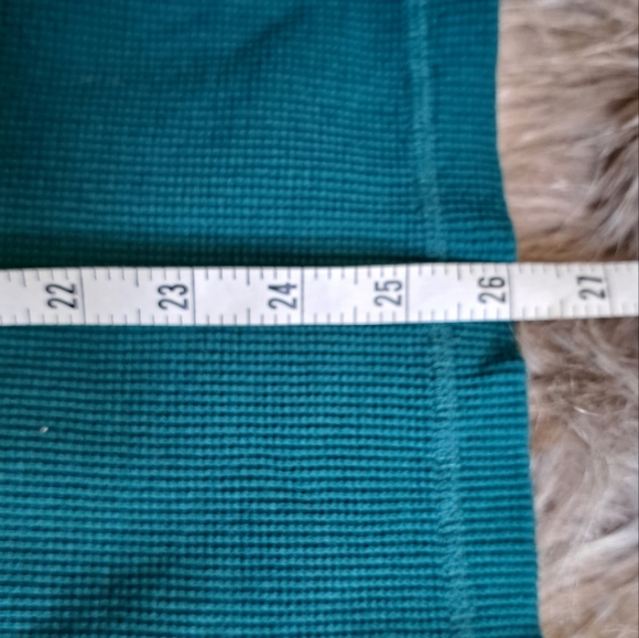 Sundance • Thermal Boho Teal Long Sleeve Crewneck Trendy Chic Layering Medium - Picture 14 of 15